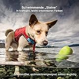 Kurgo Kau Hundespielzeug aus Gummi, Hund schwimmendes Wasserspielzeug, für Pool, Strand oder See, helle Neonfarben, Steine überspringen, Outdoor-Spielzeug für Haustiere, 2 Stück, PVC- und BPA-frei - 3