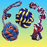 GaiusiKaisa 5PCS Alle XL Hundespielzeug Seil für Große und Mittlere Hund – Robust Seil Hundespielzeug für Aggressive Kauer – Nahezu Unzerstörbar – Hundespielzeug Ball – Tauziehen Seil Ball zum Kauen - 8