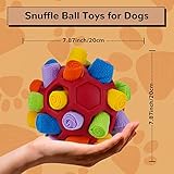 Larimuer Schnüffelball für Hunde, Schnüffelteppich Schnüffelspielzeug Interaktive Hundespielzeug tragbarer Haustier Snuffle Ball Toy für Kleine Mittelgroße Hunde Haustier (Rot und Regenbogen) - 5