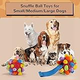 Larimuer Schnüffelball für Hunde, Schnüffelteppich Schnüffelspielzeug Interaktive Hundespielzeug tragbarer Haustier Snuffle Ball Toy für Kleine Mittelgroße Hunde Haustier (Rot und Regenbogen) - 6