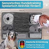 Briliantwerk®️ Schnüffelteppich für Hunde – Extrem widerstandsfähiges Material – 10 Trainingselemente und 3 Schwierigkeitsstufen – Das Intelligenzspielzeug für Hunde jeder Größe (Grau) - 2