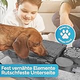 Briliantwerk®️ Schnüffelteppich für Hunde – Extrem widerstandsfähiges Material – 10 Trainingselemente und 3 Schwierigkeitsstufen – Das Intelligenzspielzeug für Hunde jeder Größe (Grau) - 3