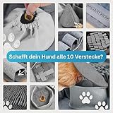 Briliantwerk®️ Schnüffelteppich für Hunde – Extrem widerstandsfähiges Material – 10 Trainingselemente und 3 Schwierigkeitsstufen – Das Intelligenzspielzeug für Hunde jeder Größe (Grau) - 6