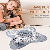 IEUUMLER Schnüffelteppich für Hunde Riechen Trainieren Intelligenzspielzeug Futtermatte Trainingsmatte für Haustier Hunde Katzen IE081 (71x71cm, Grey & White) - 3