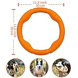 LaRoo Hundefitness-Ring Hundefrisbee, Unzerstörbare Float Hunde Flugscheibe Spielzeug, Sommer Pet Training für Mittel Große und kleine Hunde (Groß-30cm, Orange) - 3