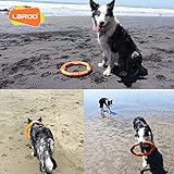 LaRoo Hundefitness-Ring Hundefrisbee, Unzerstörbare Float Hunde Flugscheibe Spielzeug, Sommer Pet Training für Mittel Große und kleine Hunde (Groß-30cm, Orange) - 7