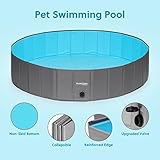 Vamcheer Hundepool Faltbarer Schwimmbecken Hund -Planschbecken für Katze, Großes Haustier, Swimmingpool Kinderpool Hundebadewanne Doggy Pool Hund Katze Kinder rutschfest,L 120×30 - 2