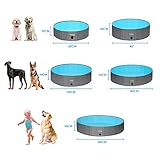 Vamcheer Hundepool Faltbarer Schwimmbecken Hund -Planschbecken für Katze, Großes Haustier, Swimmingpool Kinderpool Hundebadewanne Doggy Pool Hund Katze Kinder rutschfest,L 120×30 - 7