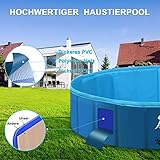 Fwiull Hundepool für Große & Kleine Hunde, Faltbarer Hunde Planschbecken 120 * 30CM Hundebadewanne Stabiler Swimmingpool Haustier Kind Schwimmbecken rutschfest Tragbar Blau - 2