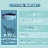 PawHut Hundepool Planschbecken Schwimmbecken Schwimmbad Hundebad, PVC+Holz Blau Φ140x30cm - 9