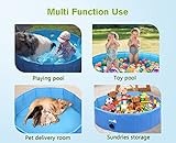 Pecute Hundepool Schwimmbad für Hunde und Katzen, Swimmingpool Hund Planschbecken Hundebadewanne, Faltbarer Pool für Kinder und Hund Katze, M Blau (120 * 30cm,330L) - 6