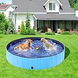 Yaheetech Hundepool für Hunde, Swimmingpool 100/120/140/160 x 30 cm, Hund Planschbecken Schwimmbecken, Faltbarer Pool Badewanne Wasserbecken, Klappbares Haustier-Duschbecken - 2