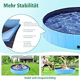 Yaheetech Hundepool für Hunde, Swimmingpool 100/120/140/160 x 30 cm, Hund Planschbecken Schwimmbecken, Faltbarer Pool Badewanne Wasserbecken, Klappbares Haustier-Duschbecken - 5