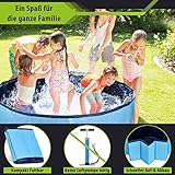 Stabiler Hundepool | Planschbecken für Hunde | Faltbarer Pool mit Ablassventil | rutschfeste Badewanne | Bällebad Kinder | Bälle Bad inkl. Badebürste & Reparaturset – Dog Pool 120×30 (Blue) - 3