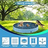 Hundepool Swimmingpool Hunde Pool Faltbar Hundebad Doggy Plantschbecken Becken Blau ø120 x 30 cm - 3