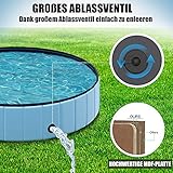 Hundepool Swimmingpool Hunde Pool Faltbar Hundebad Doggy Plantschbecken Becken Blau ø120 x 30 cm - 4