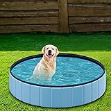 Hundepool Swimmingpool Hunde Pool Faltbar Hundebad Doggy Plantschbecken Becken Blau ø120 x 30 cm - 8