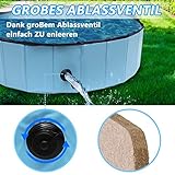 Gimisgu Hundepool für Kleine Hunde 120x30cm Hundepool fur Große Hunde Hundebadewanne Hunde Planschbecken Hundepool Faltbar Hunde Pool inkl. Badebürste & Reparaturset Dog Pool (Blue) - 4