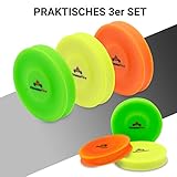 3er Set Mini Frisbee – Die kleine Frisbee fliegt über 60 Meter weit – Die Neue Trendsportart – Alternative zur gewöhnlichen Frisbeescheibe – Schwimmt im Wasser (Bunt) - 5