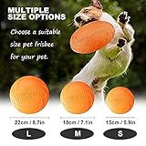 Winzasber Hundefrisbee ,3 Stück 22cm hundespielzeug Frisbee,Gummi Frisbee,für Land und Wasser,Hundetraining, Werfen, Fangen & Spielen(Rot + Orange + Grün) (L) - 2