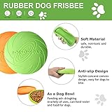 Winzasber Hundefrisbee ,3 Stück 22cm hundespielzeug Frisbee,Gummi Frisbee,für Land und Wasser,Hundetraining, Werfen, Fangen & Spielen(Rot + Orange + Grün) (L) - 3