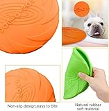 3 Stück Hund Frisbees, Haustier fliegenden Untertasse, Gummi fliegende Scheibe, interaktive Outdoor-Spielzeug, 7 Zoll / 18 cm, perfekt für Hund werfen, Training, spielen und fangen - 3