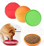 3 Stück Hund Frisbees, Haustier fliegenden Untertasse, Gummi fliegende Scheibe, interaktive Outdoor-Spielzeug, 7 Zoll / 18 cm, perfekt für Hund werfen, Training, spielen und fangen - 4