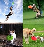 3 Stück Hund Frisbees, Haustier fliegenden Untertasse, Gummi fliegende Scheibe, interaktive Outdoor-Spielzeug, 7 Zoll / 18 cm, perfekt für Hund werfen, Training, spielen und fangen - 5