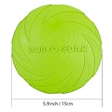 Vivifying Hundefrisbee, 2 Stück 15cm Hunde-Frisbee aus Natürlichem Kautschuk für Land und Wasser (Grün + Orange) - 3