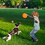 Vivifying Hundefrisbee, 2 Stück 15cm Hunde-Frisbee aus Natürlichem Kautschuk für Land und Wasser (Grün + Orange) - 7