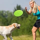 QIMMU Frisbee Hund,2 Stück 18.5cm Hundefrisbee,Hunde Scheiben,Hundespielzeug Frisbee,Dog Frisbee,Hunde Frisbee Gummi für Hundetraining,Werfen,Fangen und Spielen(Blau,Grün) - 3