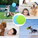 QIMMU Frisbee Hund,2 Stück 18.5cm Hundefrisbee,Hunde Scheiben,Hundespielzeug Frisbee,Dog Frisbee,Hunde Frisbee Gummi für Hundetraining,Werfen,Fangen und Spielen(Blau,Grün) - 4