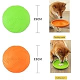 WELLXUNK Hunde Frisbees,Hund Scheibe, 2 Stück hundespielzeug Frisbee,Gummi Frisbee,für Land und Wasser,Hundetraining, Werfen, Fangen & Spielen(Grün + Orange) - 2