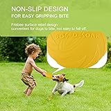 Aoligei Dog Frisbee, Frisbee Hund, Hundefrisbee, Dog Frisbee Disc aus Natürlichem Kautschuk für Land und Wasser, Frisbee Hund Klein für Hundetraining, Werfen, 2PCS Fangen & Spielen (Grün+ Gelb) (S) - 5