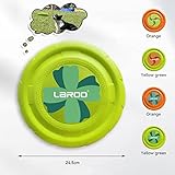 LaRoo Hundefrisbee Hundespielzeug, Ø24.5cm Hundetraining Werfen Fangen HQ-Eva Frisbee Weich Bissfest Zähne Schützen Outdoor Spielzeug für Große Hunde Haustier (1-Stück Set, Orange2) - 3