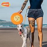 LaRoo Hundefrisbee Hundespielzeug, Ø24.5cm Hundetraining Werfen Fangen HQ-Eva Frisbee Weich Bissfest Zähne Schützen Outdoor Spielzeug für Große Hunde Haustier (1-Stück Set, Orange2) - 6