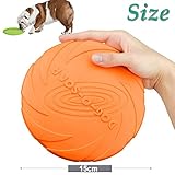 WELLXUNK Hunde Frisbees, Hund Scheibe, 2 Stück hundespielzeug Frisbee, Gummi Frisbee, für Land und Wasser, Hundetraining, Werfen, Fangen & Spielen(Grün + Orange) - 2