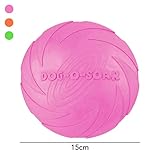 aiMaKE 3 Stück Hundefrisbee ，15cm Hunde-Frisbee aus Natürlichem Kautschuk für Land und Wasser ür Land und Wasser,Hundetraining, Werfen, Fangen & Spielen(Orange +Rosa + Grün) - 2