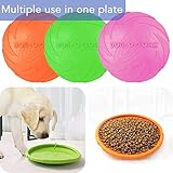 aiMaKE 3 Stück Hundefrisbee ，15cm Hunde-Frisbee aus Natürlichem Kautschuk für Land und Wasser ür Land und Wasser,Hundetraining, Werfen, Fangen & Spielen(Orange +Rosa + Grün) - 4