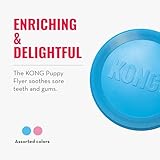 KONG – Puppy Flyer – Kautschuk zur Zahnungshilfe, Hundefrisbee (Farbvar.) – Für Kleine Welpen - 6