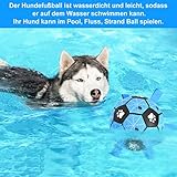 X XBEN Hundespielzeug Ball, 20cm Dauerhaft Hundespielzeug für kleine mittlere große Hunde, Interaktives Hundefußball mit Seil und Aufblasgerät, Hundeball für Outdoor,Indoor,Rasen,Schwimmen - 5