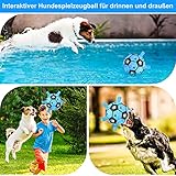 X XBEN Hundespielzeug Ball, 20cm Dauerhaft Hundespielzeug für kleine mittlere große Hunde, Interaktives Hundefußball mit Seil und Aufblasgerät, Hundeball für Outdoor,Indoor,Rasen,Schwimmen - 6